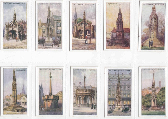 mitchell's cigarette cards c1923 FAMOUS CROSSES Complete Set of 25x Original Cigarette / Tobacco Cards