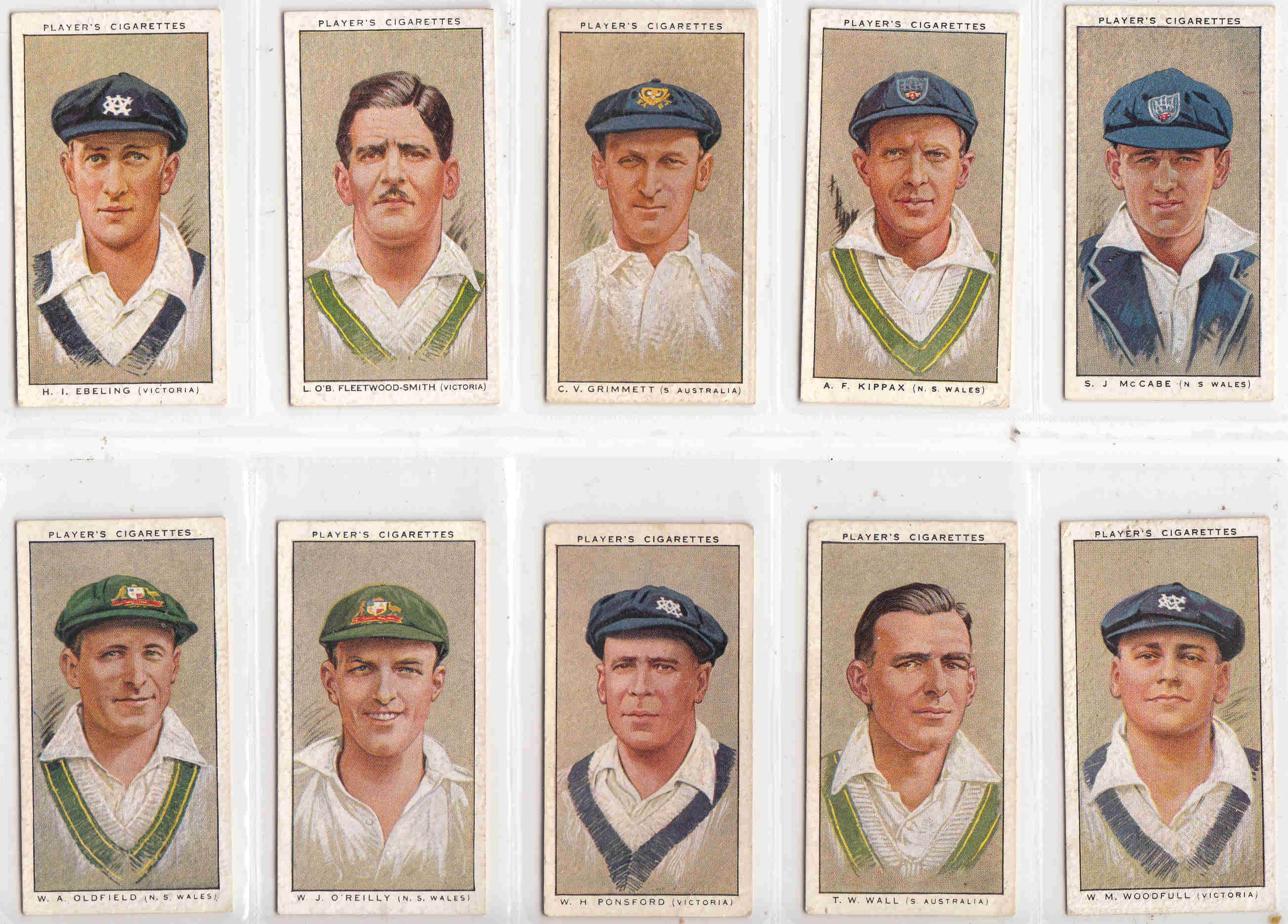 cricket cigarette cards 1934 card with portrait of player of Don (Donald George) Bradman of NSW and Australia Stock Photo Cricket 1934 Season Sports Trading