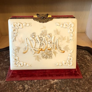Antique Victorian Celluloid Photo Album with Velvet Stand for CDV Cabinet Cards