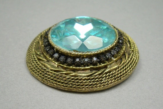 Vintage 1950s HAR Hargo Faux Aquamarine Brooch - … - image 2