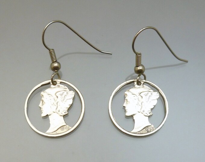 Cut Away 1943 Dime Earrings Winged Liberty Head Mercury 1943 Etsy