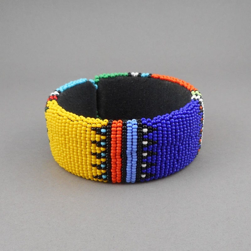 Multicolor - Hand Embroidered Beadwork Bangle (Set of 2)