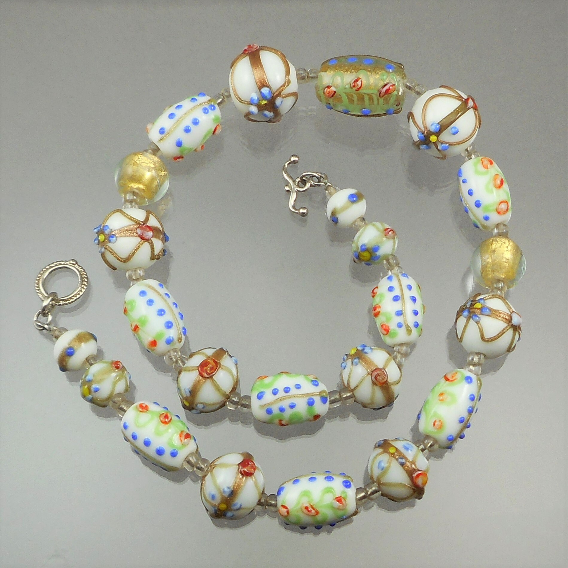 Vintage Glass Bead Necklace Murano Venice Italy Etsy