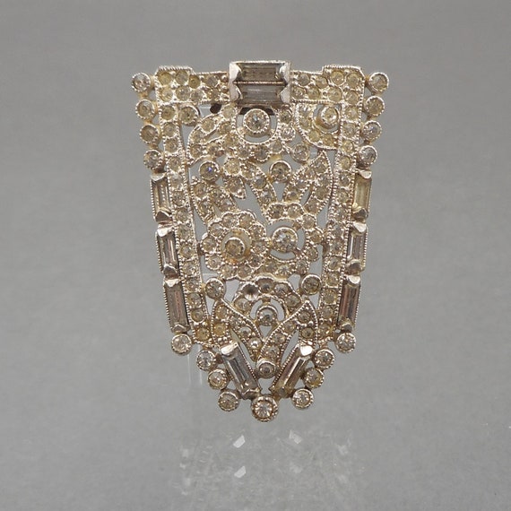 Antique Art Deco Rhinestone Dress Clip - Circa 192