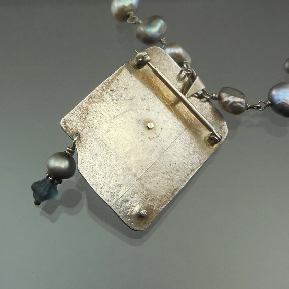Vintage Handcrafted Artisan Brooch / Pendant Neck… - image 4