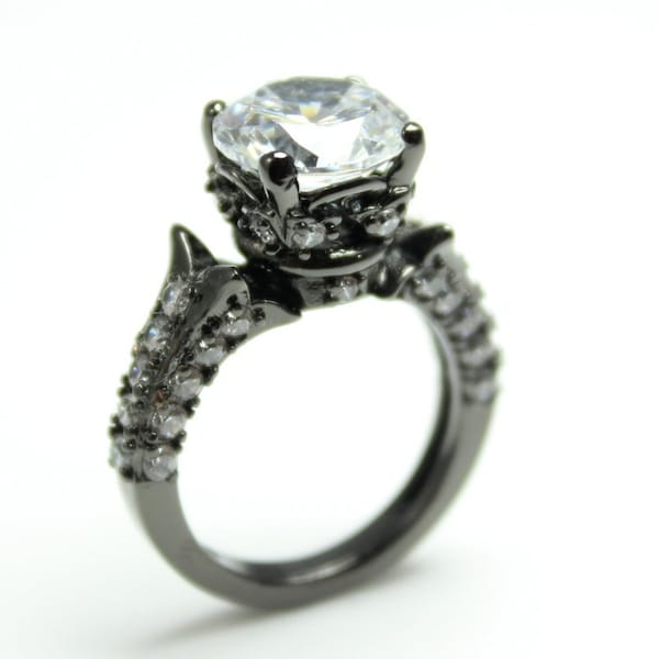 Gothic Wedding Rings Etsy