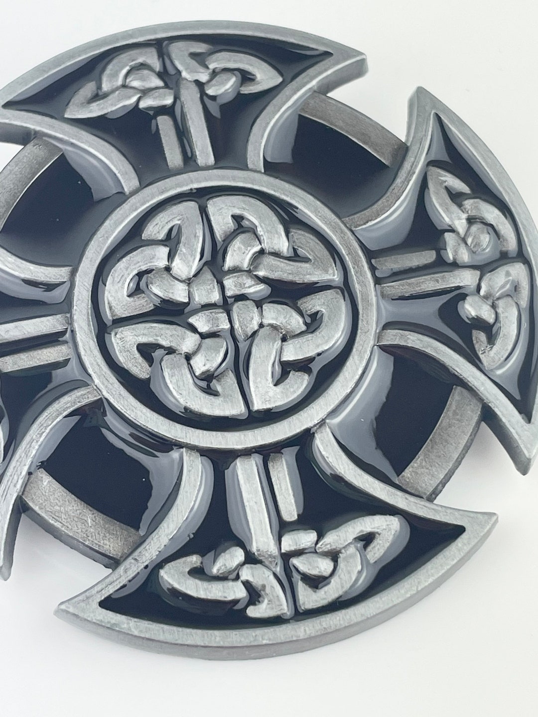 Celtic Knot Belt Buckle for Men Women Dark Silver Buckles Western