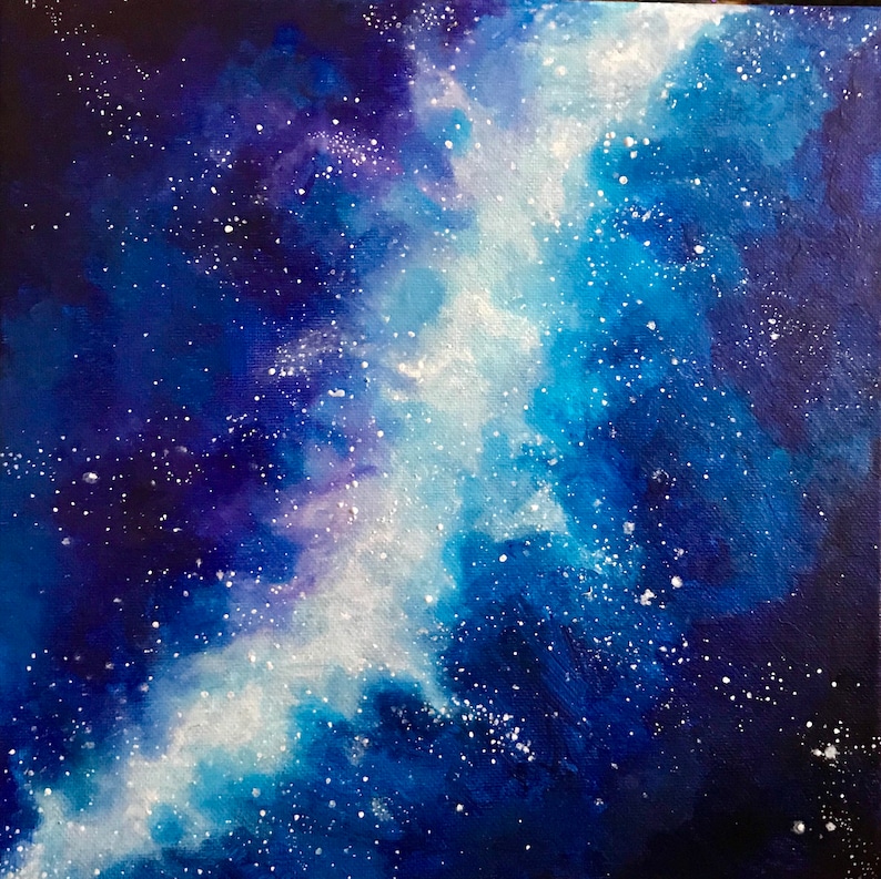 Blue Galaxy Painting | Etsy