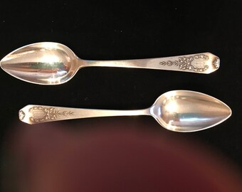 Two Vintage Sterling Silver Teaspoons Whiting Manufacturing Company Pat 1909