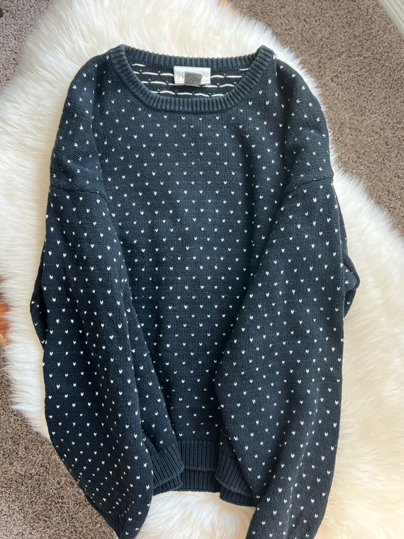 Vintage Black polka dot print unisex sweater - image 5