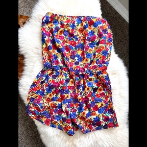 Vintage look floral romper onesie