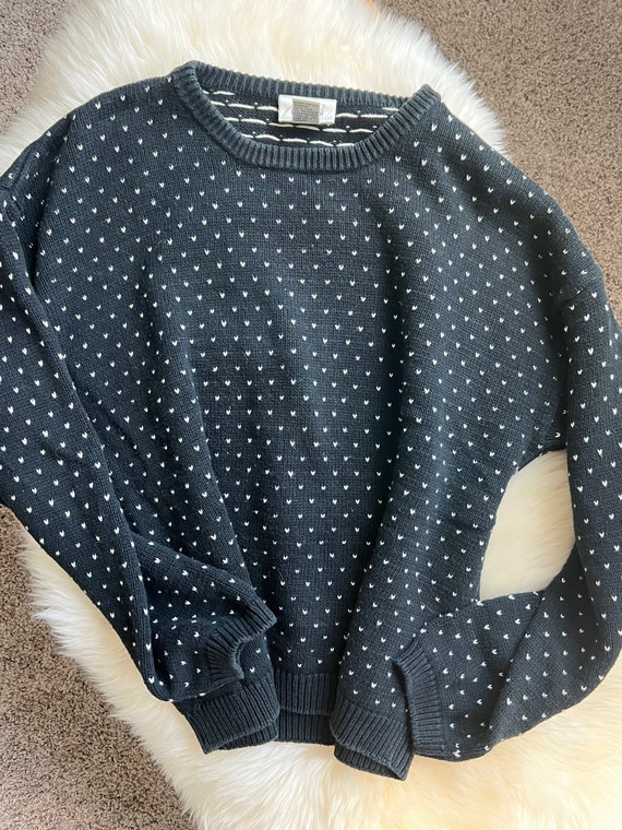 Vintage Black polka dot print unisex sweater - image 6