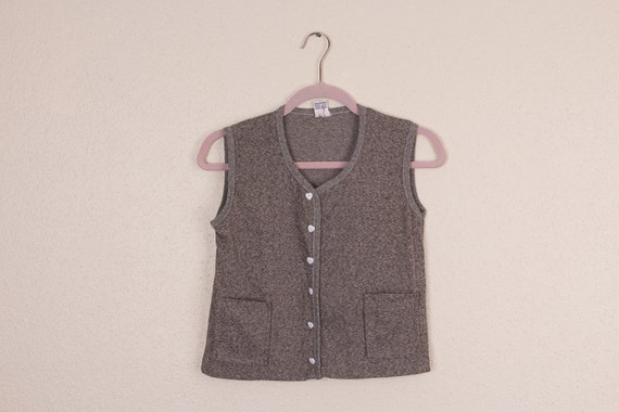 Vintage women's grey heart sweater vest - image 1