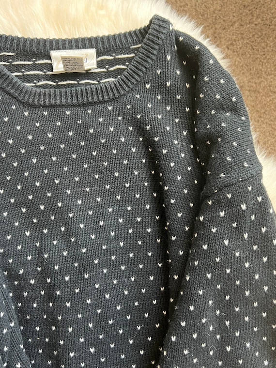 Vintage Black polka dot print unisex sweater - image 7