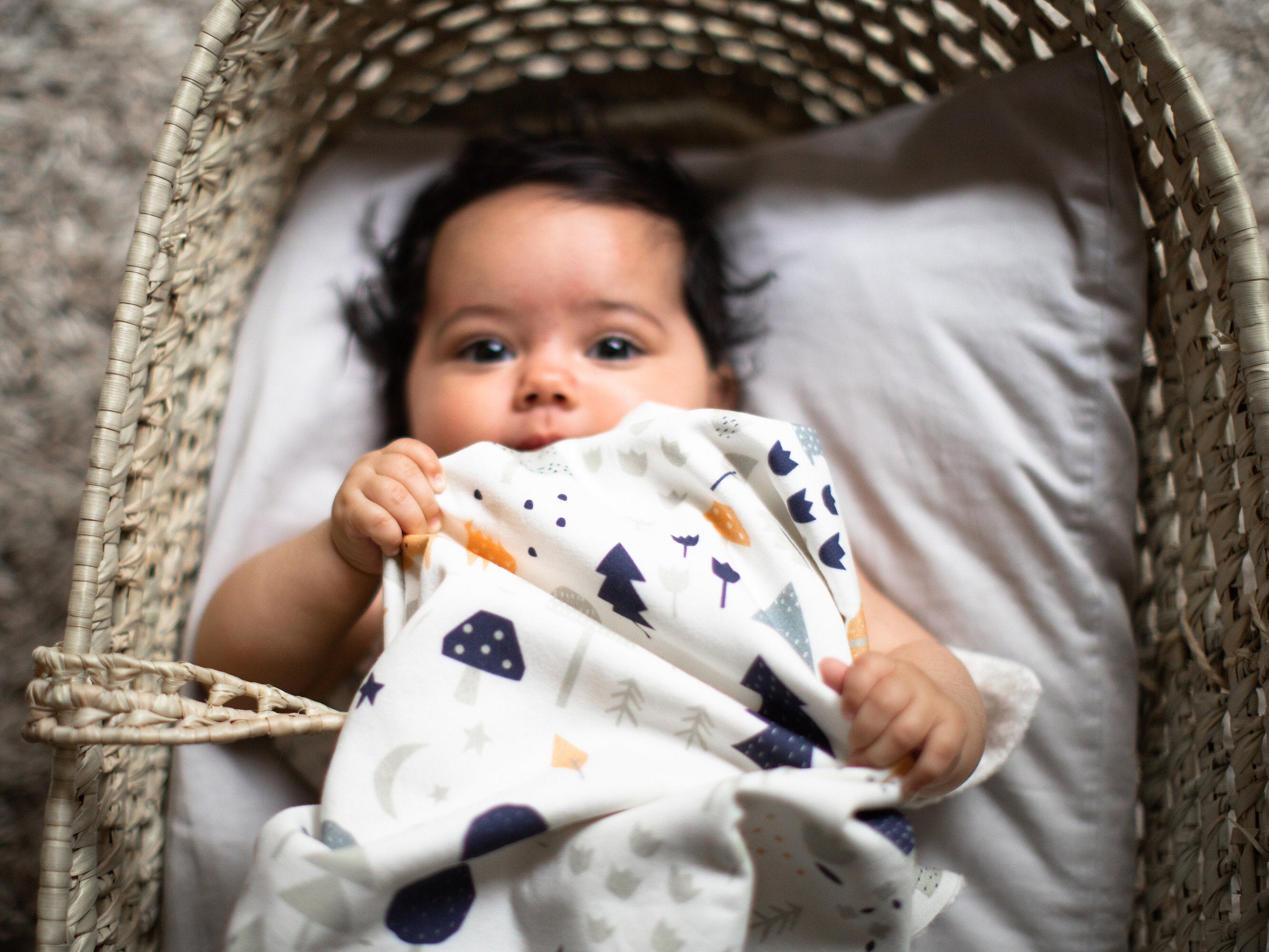 Woodland print baby blanket made of soft organic cotton and Etsy