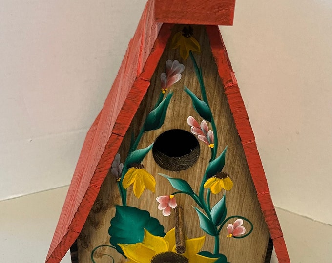 Handmade wood birdhouse