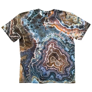 Geode Tie Dye T-Shirt / Large / Unisex / Adult / Brown / Earthy / Ice Dye / Short Sleeve / Hand Dyed / Cotton / Hippie / Psychedelic / Agate