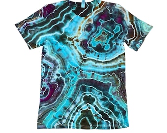 CLEARANCE / Geode Tie Dye T-Shirt / Small / Earthy / Ice Dye / Hand Dyed / Cotton / Hippie / Earthy / Natural / Agate / Turquoise