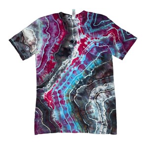 Geode Tie Dye T-Shirt / Small / Blue / Pink / Black / Ice Dye / Hand Dyed / Cotton / Hippie / Earthy / Natural / Agate / Colorful