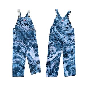 CUSTOM Mens Geode Tie-Dye Overalls / Indigo Blue / Dickies / Bibs / Coveralls / Hippie Pants / Agate / Festival Outfit / Mens Sizes