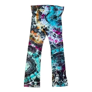 CLEARANCE / Geode Tie-Dye Yoga Pants / 3X / Flares / Bell Bottom / Cotton / Stretch / Tie Dye Pants / Cotton / Blue / Agate / Ice Dye
