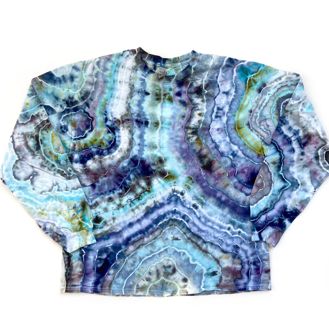 Geode Tie Dye Shirt / XL / Unisex / Adult / Blue / Ice Dye / | Etsy
