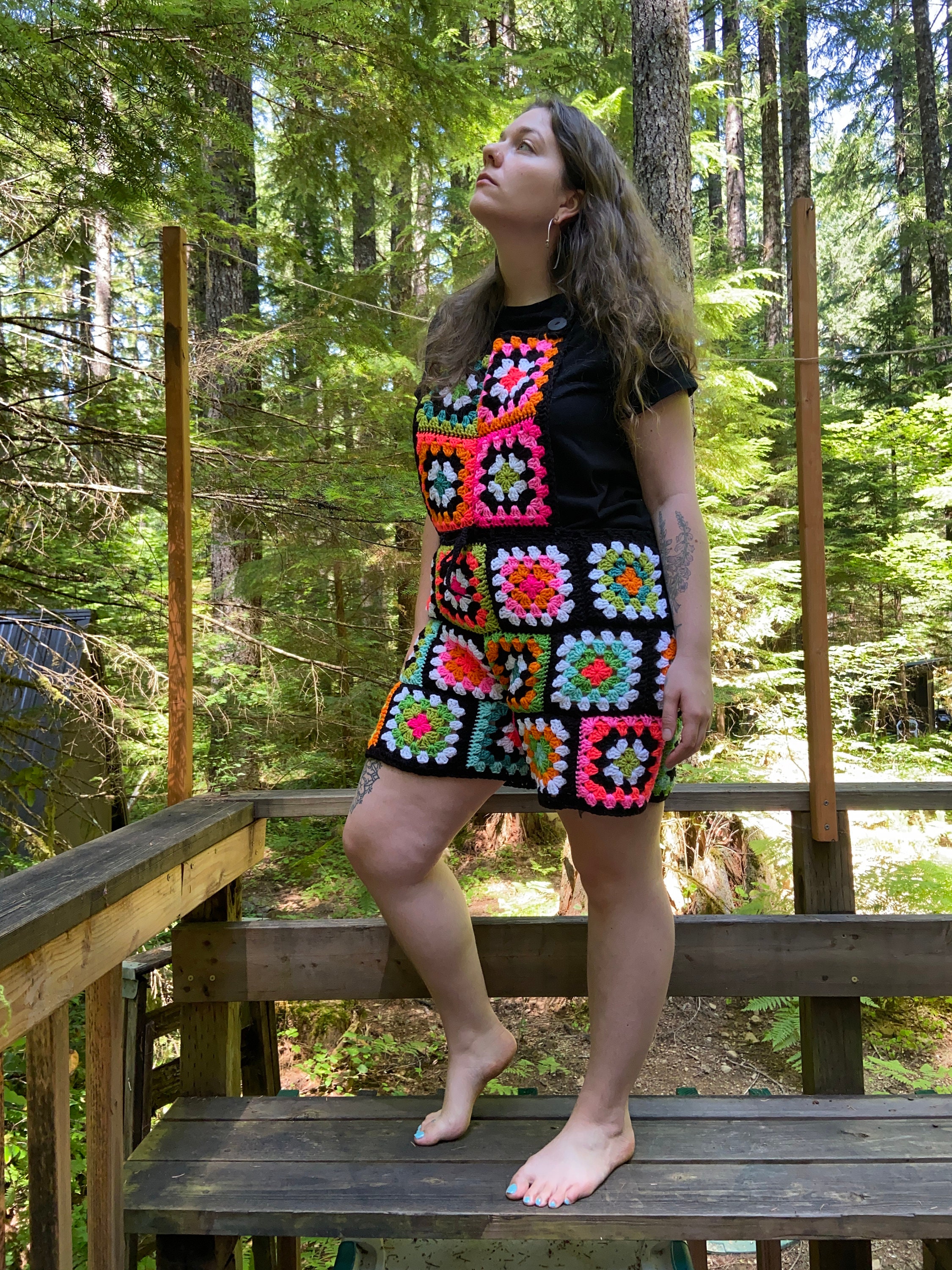 Crochet Granny Square Overalls / Crochet Bibs / Romper / Etsy