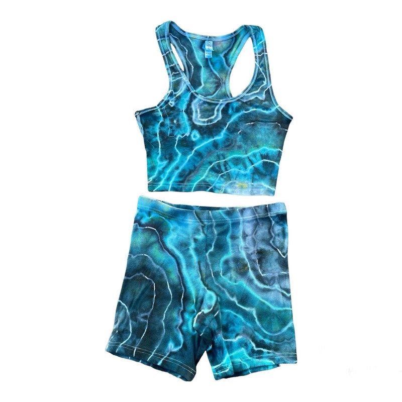Tie Dye Shorts And T-Shirt Set Turquoise