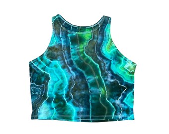 Tie-dye Crop Top / Small / Racerback / Geode / Ice Dye / Festival ...