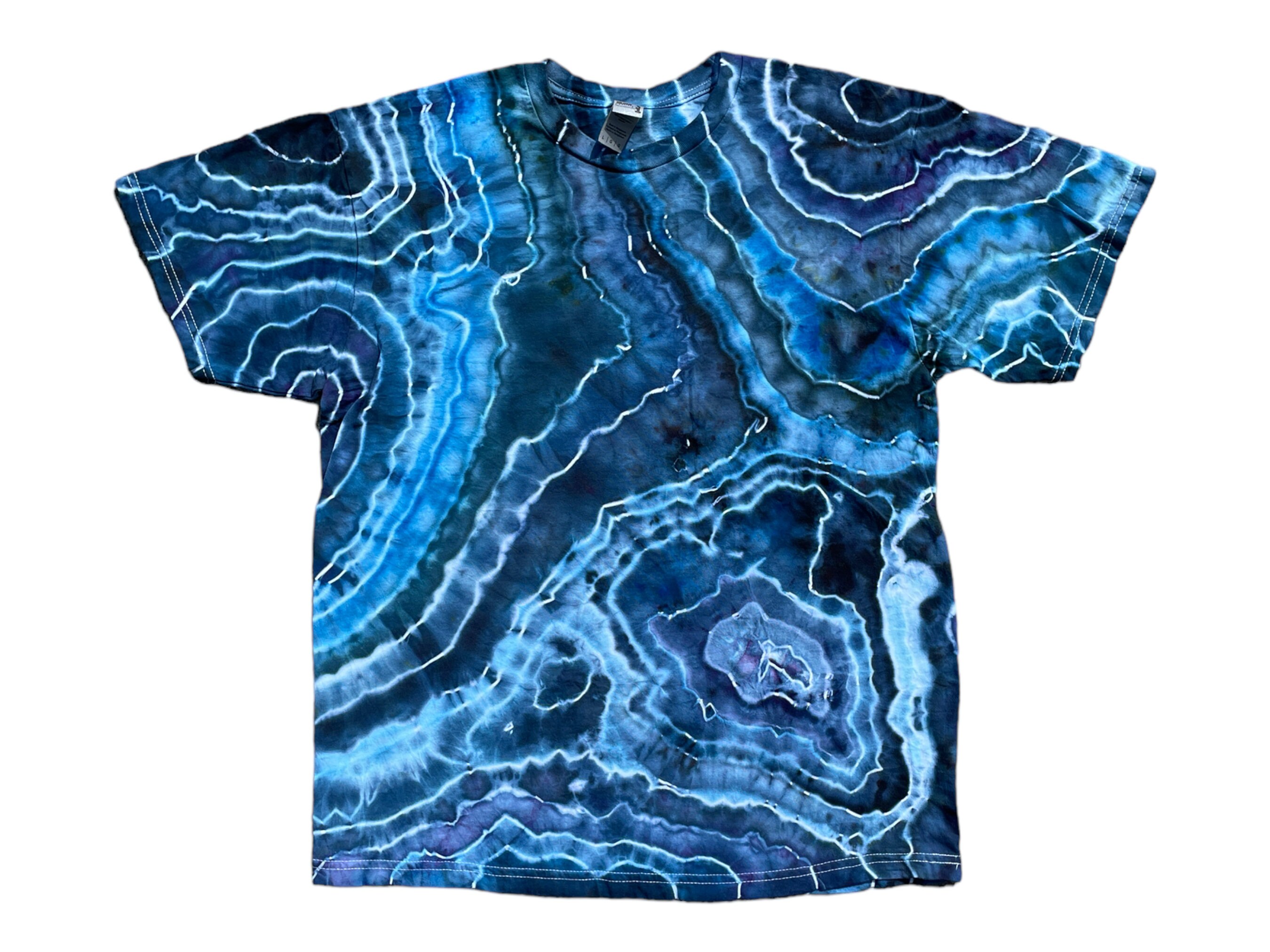 Tie Dye Pattern: Blue Shirt vs. Reverse Dyed Blue Shirt [Ice Dyed In A  Geode Pattern] 