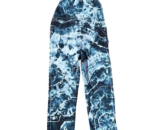 CUSTOM Mens Geode Tie-dye Overalls Indigo Blue Dickies Bibs