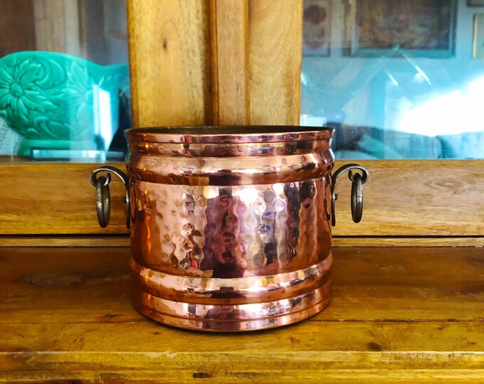 Hammered Copper Planter, Copper Pot, Copper Pan, Swedish, Made in