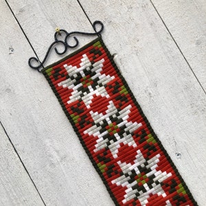 Swedish tapestry vintage handmade// Swedish Folk Art Wool Embroidered//  Scandinavian Embroidery Wall Hanging