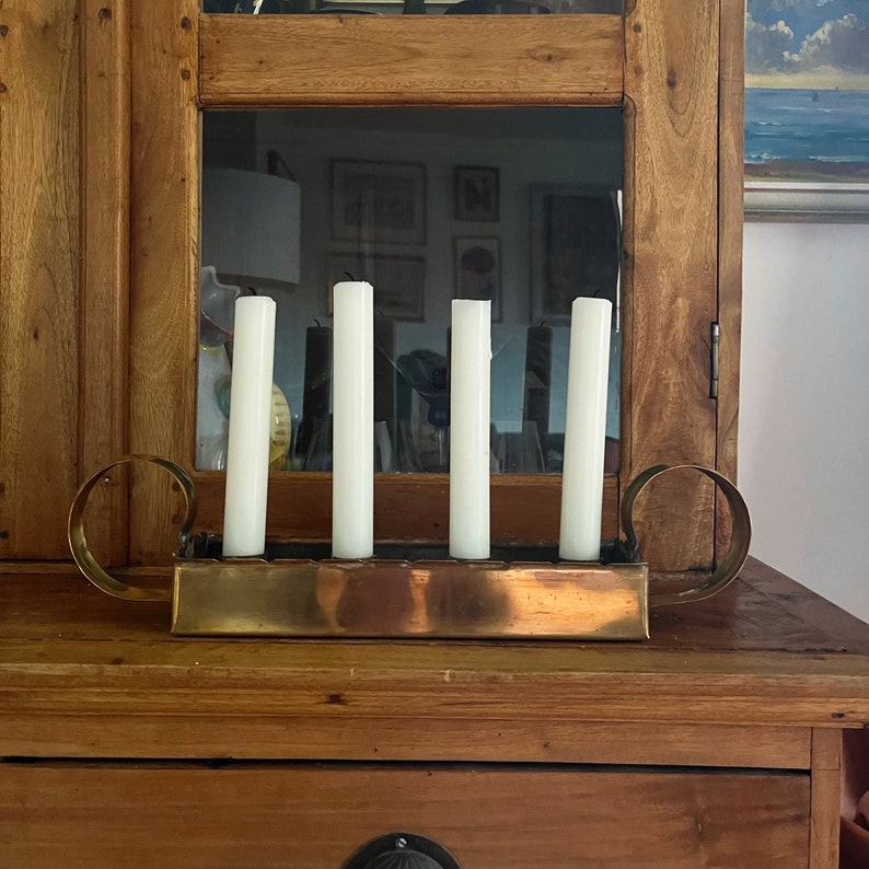 Brass Advent Candle Holder Made in Sweden Swedish Christmas Etsy