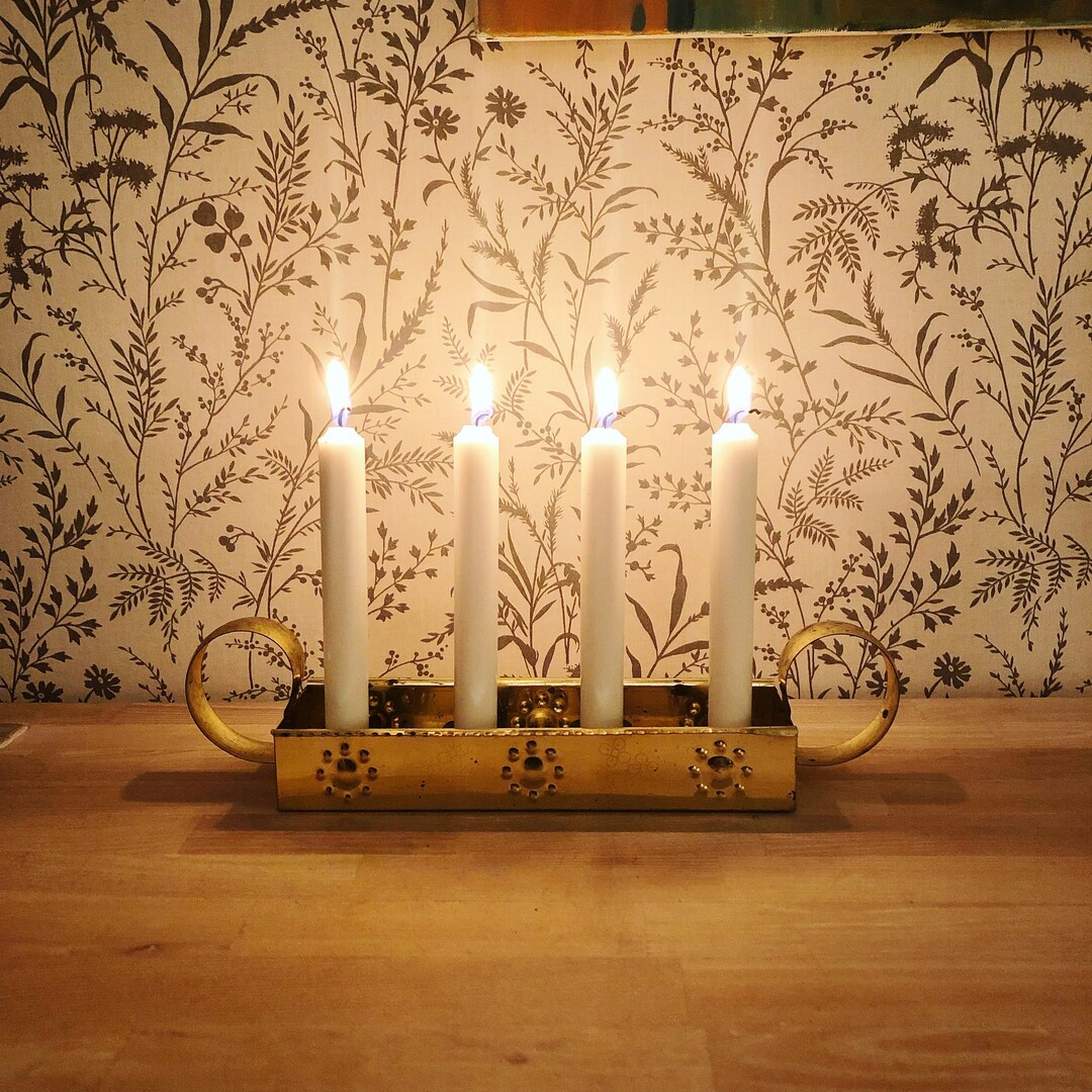 Brass Advent Candle Holder Made in Sweden Swedish Christmas Etsy