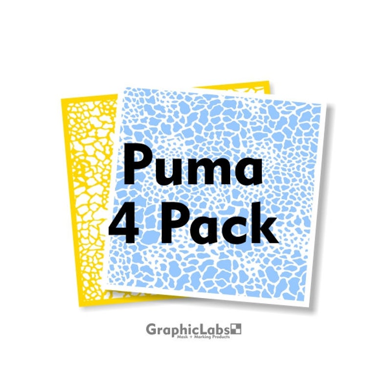 4-PACK of Puma 9 by 9 High / Low Tack Vinyl Spray Mask Camo Stencil for ...