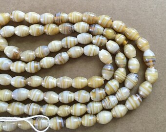 Vintage Green Glass Beads 10MM Green Jade Glass Beads Post World War II 4 Strands New Old Stock