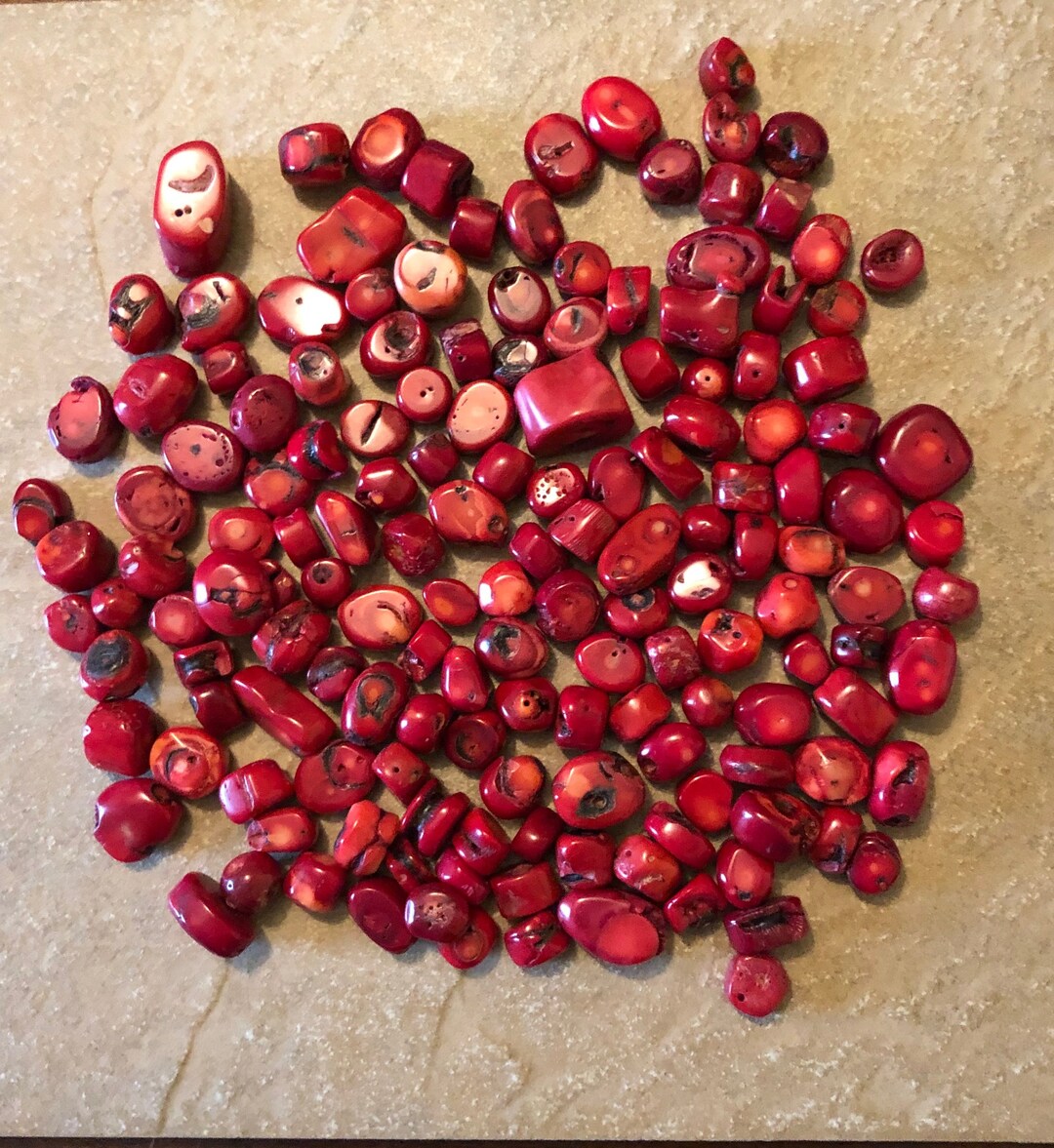 Red Coral Nuggets Red Coral Chunks Huge Lot Dark Color Etsy