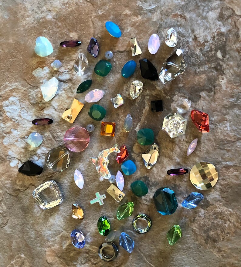 58 Pieces Genuine Swarovski Stones Huge Lot Assorted Shapes Etsy