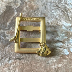 Vintage Hockey Player Brooch, Photo Frame Pin, JJ Jonette Jewelry Circa 1980's #14
