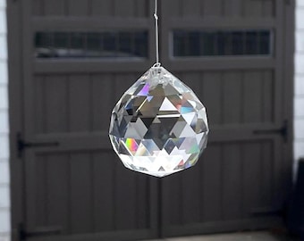 Wilshire Crystal Ball Sun Catcher: 50MM Faceted Rainbow Maker 2 Pieces