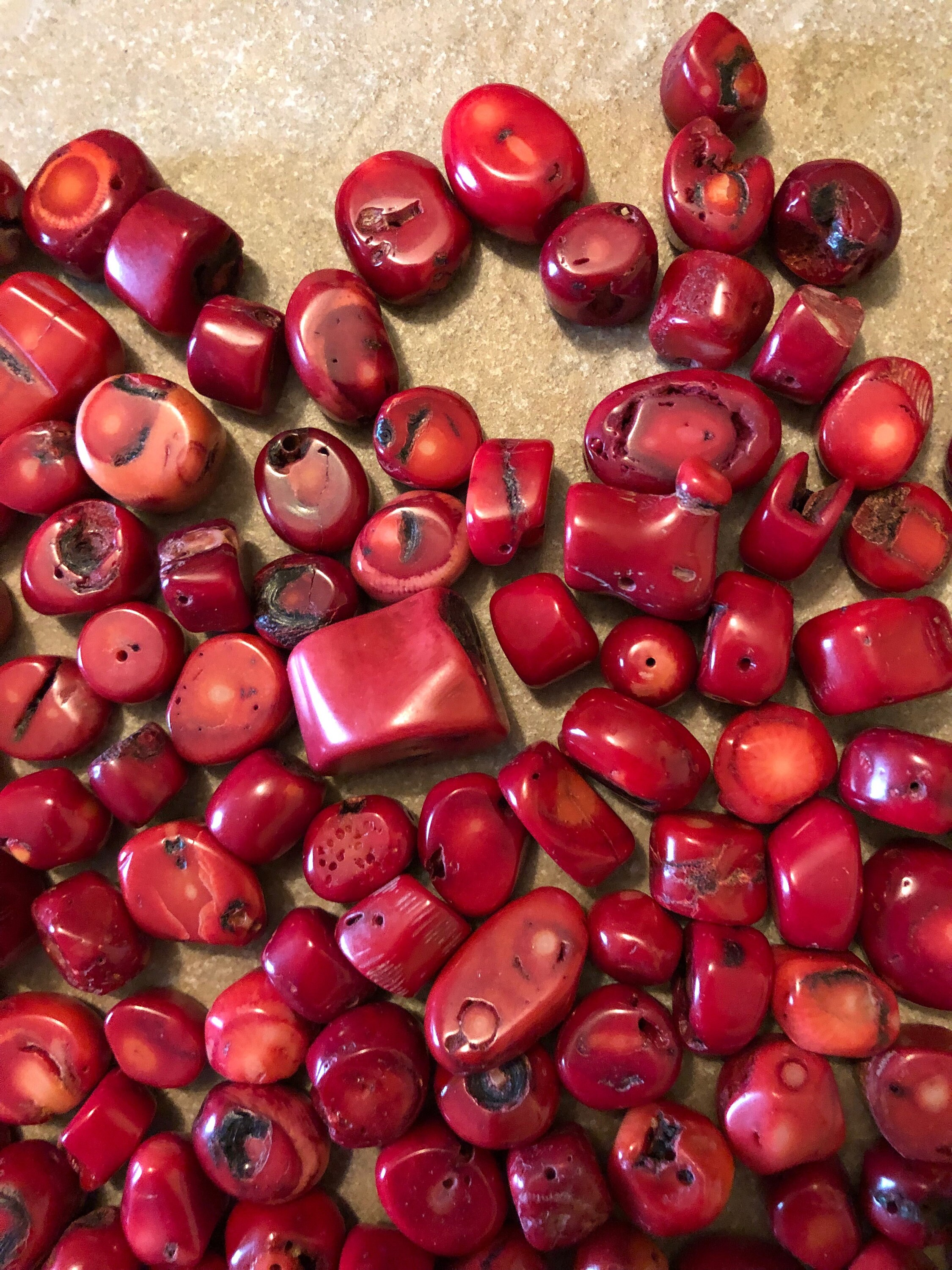 Red Coral Nuggets Red Coral Chunks Huge Lot Dark Color Etsy
