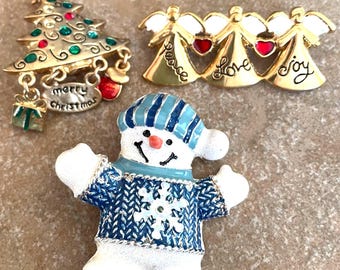 Christmas Themed Pin Collection: Snowman Tree & Angels, #54