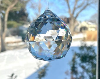 Vintage Wilshire Crystal Chandelier Ball: 40MM Faceted Prism (2 Pieces)