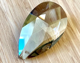 Champagne Color Chandelier Teardrop Shape Crystals, Fully Faceted, 63MM x 36MM, Vintage, NOS (23)