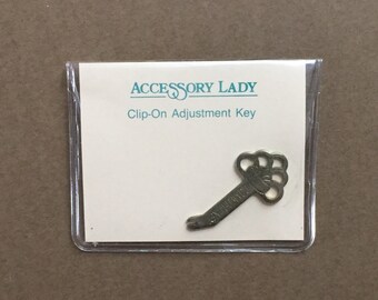 Accessory Lady Clip On Earring Key, Vintage Adjustment Tension Tool, Pouch, 1 1/2" L x 11/16" W, 1 piece