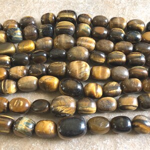 Tiger Eye Chunky Barrel Gemstone Beads (15 Inch)