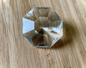 Vintage Clear Octagon Chandelier Crystals: Faceted 30MM Replacement Prisms