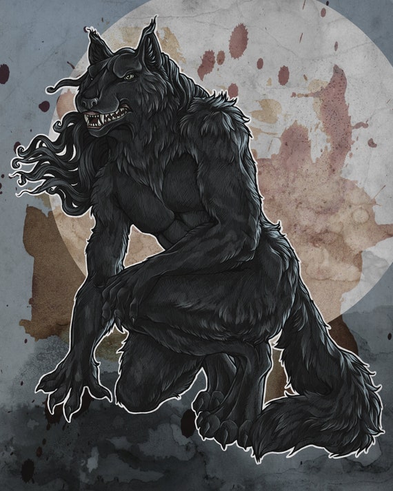 Black Werewolf Print 8x10 | Etsy