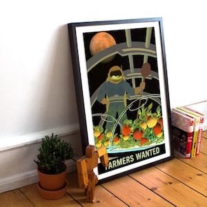 NASA Mars travel recruitment poster -  Farmers wanted for survival on Mars
